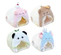 Lit pour poupées miniatures - Maison de campagne en peluche de 10 cm, meubles de jouets sur le thème de l'ours panda et de la souris, retraite d'animaux en peluche en coton PP, accent décoratif doux