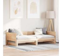 vidaXL Lit d'appoint extractible Cadre de lit gigogne 90x200 cm pin massif Blanc