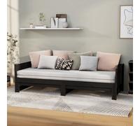 vidaXL Lit coulissant 820256 Bois de pin solide Noir 2x(90x200) cm