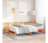 Lit Pull-out de Jour Pin massif jour Cadre lit plateforme Convertible vidaXL vid