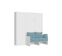 Lit queen-size escamotable Kentaro 120 cm avec canapé et colonne