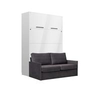 Lit rabattable avec canapé gris anthracite - LOLITA