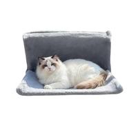 Lit radiateur pour chat | Hamac en polaire chaude avec housse lavable | Lit intérieur suspendu pour chat pour un confort confortable, gris