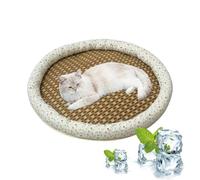 Lit rafraîchissant chat Rond, respirant, soulagement de la chaleur | Lit canin d'rafraîchissant intérieur pour Intérieur, Extérieur, Maison, Salon, Voyage, Balcon, Patio, Jardin, Porche, Pont,
