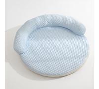 Lit rafraîchissant pour chat, housse en soie glacée et noyau en mousse à mémoire de forme, respirant et imperméable, confortable et lavable pour soulager la chaleur (bleu, 110)