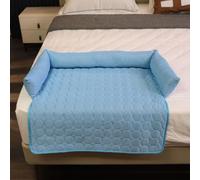 Lit rafraîchissant pour chien et chat - Durable - Base antidérapante respirante avec traversin en forme de U - Lavable en machine - Pour chiens et chats en été chaud - A 70 x 70 cm