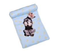 Lit rafraîchissant pour chien-tissu en coton 60x40x15 Cm, tapis de refroidissement pliable et lavable pour animaux de compagnie, coussin de glace respirant, coussin de couchage pour chiot mignon | C