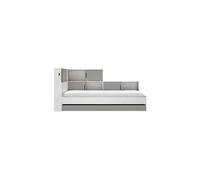 Lit rangement 90x200 naturel gris moon erwan - made in france