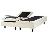 Lit Réglable Moderne en Tissu Électrique 160 x 200 cm Ajustable avec Télécommande sans Tête de Lit Beige Duke II