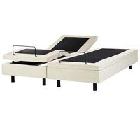Lit Réglable Moderne en Tissu Électrique 180 x 200 cm Ajustable avec Télécommande sans Tête de Lit Beige Duke II