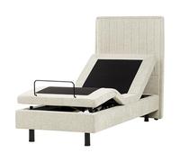 Lit Réglable Moderne en Tissu Électrique 80 x 200 cm Ajustable avec Télécommande Rembourré Beige Duke II