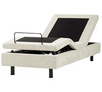 Lit Réglable Moderne en Tissu Électrique 80 x 200 cm Ajustable avec Télécommande sans Tête de Lit Beige Duke II