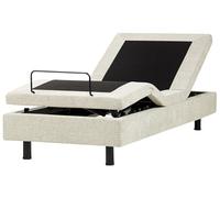 Lit Réglable Moderne en Tissu Électrique 90 x 200 cm Ajustable avec Télécommande sans Tête de Lit Beige Duke II