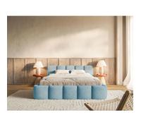 Lit rembourré 120x200 - CLOUDY LOW - Velours Bleu clair