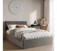 Lit rembourré 140 x 200 cm avec espace de rangement et sommier à lattes Lit double avec coffre de rangement hydraulique Lit rembourré espace de rangement Cadre de lit | 200 x 140 velours gris foncé
