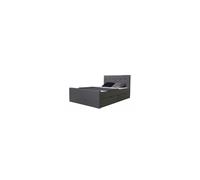 Lit rembourre 140 x 200 cm Gris Anthracite avec 2 tiroirs Gris