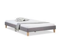 Lit Double Rembourre 140 x 200 cm Gris