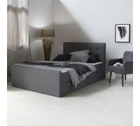 Lit Rembourré Double180x200 cm Gris Cadre Sommier à Lattes Tiroirs Homestyle4u