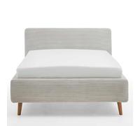 Lit rembourré Madras 140x200cm velours côtelé - beige