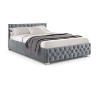 Lit rembourré Nizza Gris foncé 180 x 200 cm