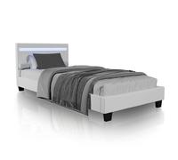 Lit rembourré Paris Blanc 90 x 200 cm