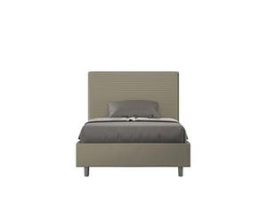 Lit rembourré sans sommier 140x210 similicuir cappuccino Focus -