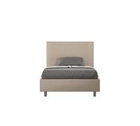 Lit rembourré sans sommier 140x210 similicuir taupe Goya -