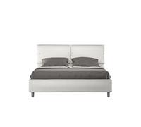 Lit rembourré sans sommier 160x200 similicuir blanc Sleeper -