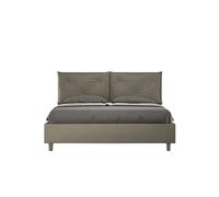 Lit rembourré sans sommier 160x200 similicuir cappuccino Appia -