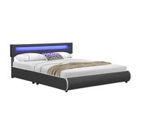 Lit rembourré Sevilla Gris foncé 180 x 200 cm