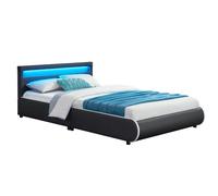 Lit rembourré Sevilla Noir 140 x 200 cm