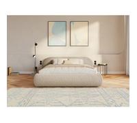 Lit rembourré - Shels Low - 160×200 - avec coffre - en bou eige clair