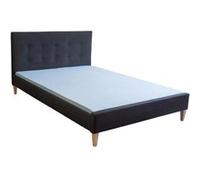 Lit en Tissu Double Rembourré Cadre de Sommier à Lattes 160x200 cm Homestyle4u