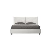 Lit rembourrée avec sommier 160x200 similicuir blanc Appia -