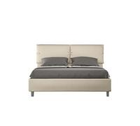 Lit rembourrée avec sommier 160x200 similicuir taupe Sleeper -
