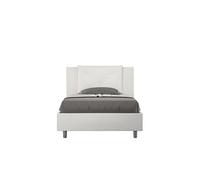 Lit rembourrée coffre 120x190 similicuir blanc Appia -