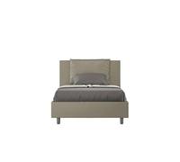 Lit rembourrée coffre 120x190 similicuir cappuccino Antea -