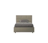 Lit rembourrée coffre 120x190 similicuir cappuccino Mika -