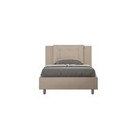 Lit rembourrée coffre 120x190 similicuir taupe Annalisa -