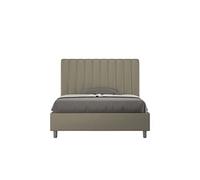 Lit rembourrée coffre 120x210 similicuir cappuccino Agueda -