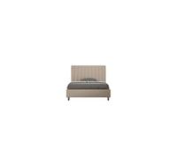 Lit rembourrée coffre 140x200 similicuir taupe Agueda -