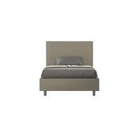 Lit rembourrée coffre 140x210 similicuir cappuccino Goya -