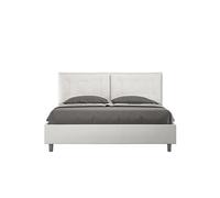 Lit rembourrée coffre 160x190 similicuir blanc Annalisa -