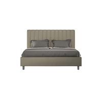 Lit rembourrée coffre 160x190 similicuir cappuccino Agueda -