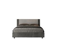 Lit rembourrée coffre 160x190 tissu Norris 25 Labirinto 02 Rosal -