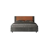 Lit rembourrée coffre 160x190 tissu Norris 25 Labirinto 04 Rosal -