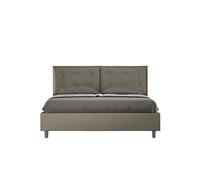 Lit rembourrée coffre 160x200 similicuir cappuccino Annalisa -