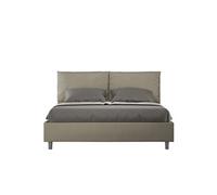 Lit rembourrée coffre 160x200 similicuir cappuccino Antea -