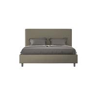 Lit rembourrée coffre 160x200 similicuir cappuccino Focus -