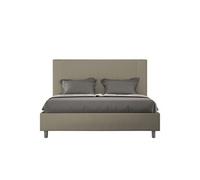 Lit rembourrée coffre 160x200 similicuir cappuccino Goya -